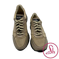 Кросівки жіночі із шкіри та шамші бежевого кольору "Style Shoes", фото 3