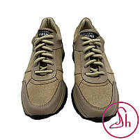 Кросівки жіночі із шкіри та шамші бежевого кольору "Style Shoes", фото 4