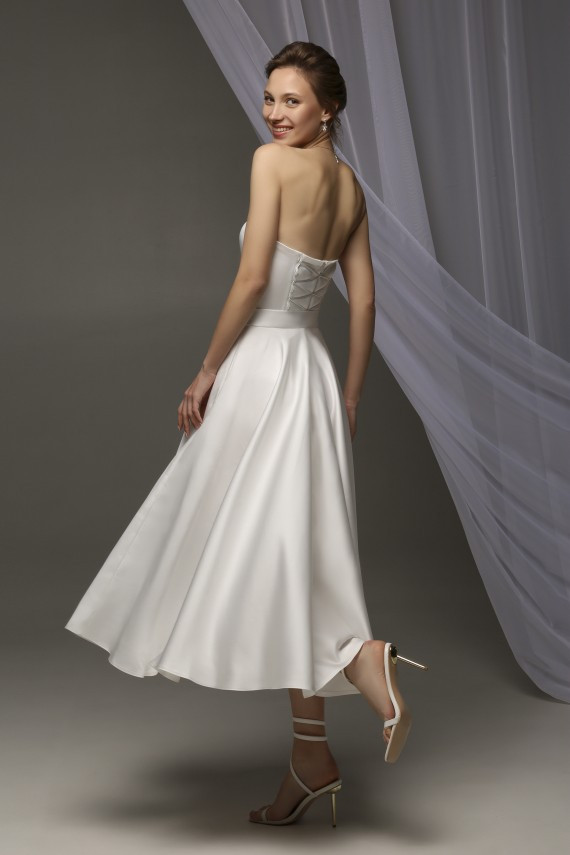 Свадебное платье Лайт миди Белый 38-42 - фото 2 - id-p1980084424