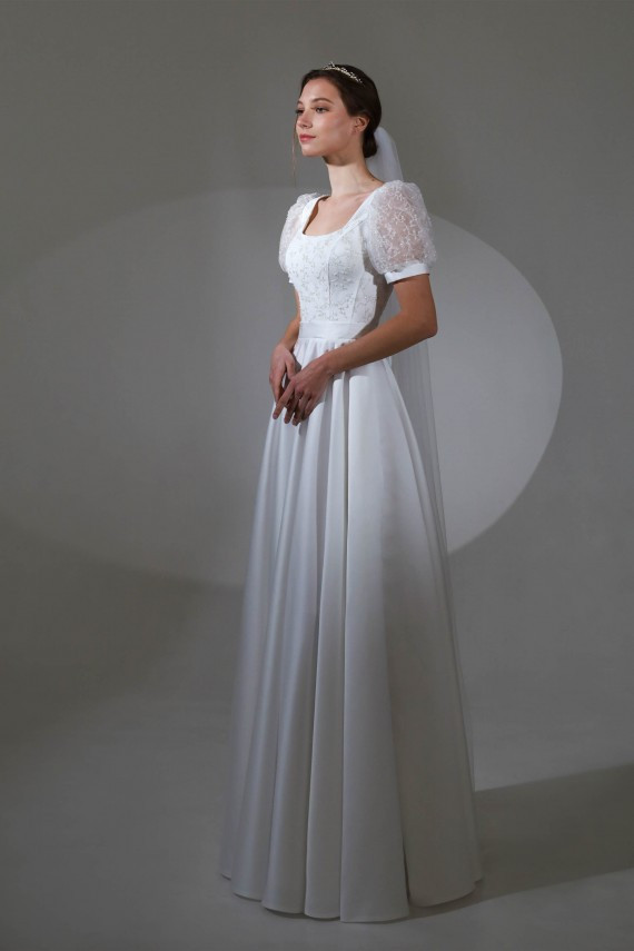 Свадебное платье Шарлотта Молоко 38-42 - фото 2 - id-p1980084916