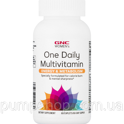 Вітаміни для жінок GNC Women's One Daily Multivitamin Energy & Metabolism 60 таб. (уцінка термін по 4.24), фото 2