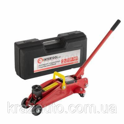 Домкрат гідравлічний підкатний 2 т, у валізі, висота підіймання 135-345 мм INTERTOOL GT0103, фото 1