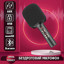 Бездротовий мікрофон караоке з Bluetooth колонкою Q11 зміна голосу, microSD, USB, AUX, фото 6