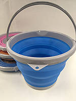 Відро складане Collapsible Bucket туристичне Синій 10 літрів