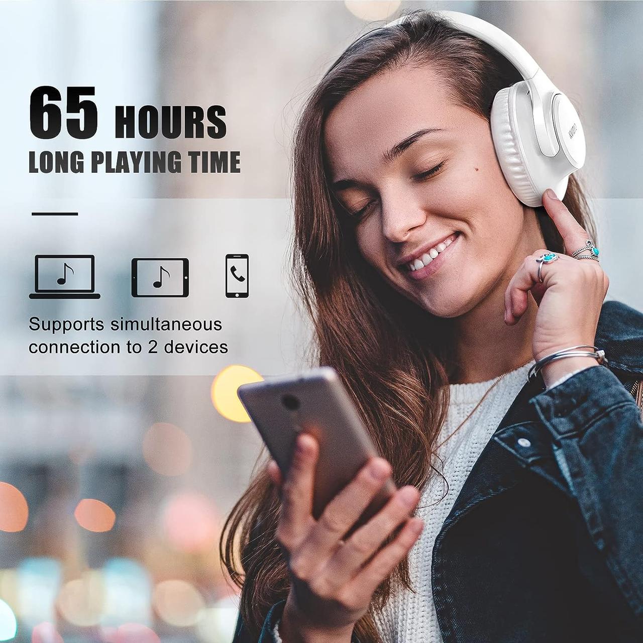 KVIDIO Беспроводные Bluetooth-наушники на ухо, 65 часов воспроизведения с  микрофоном (ID#1980132923), цена: 950 ?, купить на Prom.ua