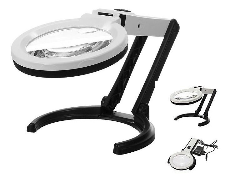 Настольная лупа Magnifier 3B-1D LED 138 мм х1.8 и х5 - фото 1 - id-p211308184