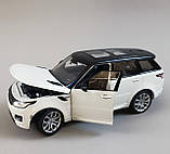 МашинкаWelly Range Rover Sport 1:24 белая металопластик інерція, відчиняються двері, капот, фото 2