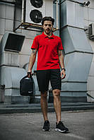 Комплект Nike поло червоний і шорти. +Барсетка SND
