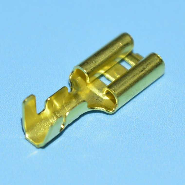 Клема ножова гніздо (F) 4.8мм 0.5-1.0мм.кв латунна без фіксатора ZLA0658, 100шт, фото 1