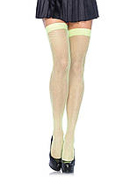 Неоновые чулки-сетка Leg Avenue Nylon Fishnet Thigh Highs Neon Green, one size SND