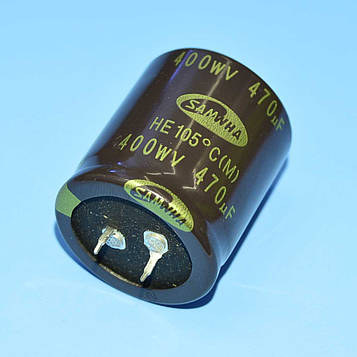 Конденс. електрол. snap-in 470мкФ 400В Samwha 105*С HE 35*40