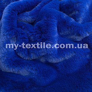 Штучне хутро мокрий кролик 1 см 400 г/м2 Синій електрик
