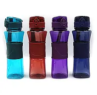 Спортивная пластиковая бутылка с поильником 550 мл , фиолетовая