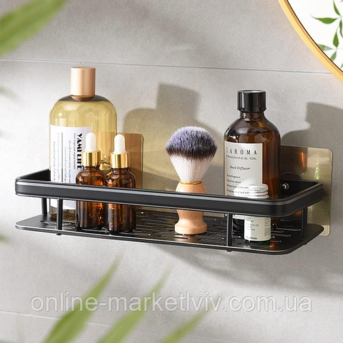 Металлическая полка для ванной (30*13*4,5см) Bathroom shelf, Черная ...