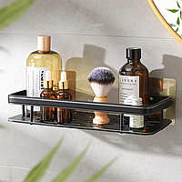 Металлическая полка для ванной (30*13*5,5см) Bathroom shelf, Черная / Самоклеящеюся полочка в ванную комнату