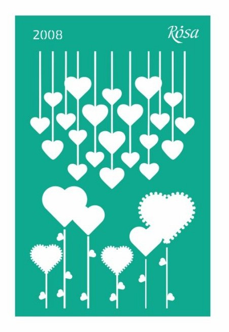 Трафарет самоклейний, 13*20 см, "Закохані серця", No 2008, ROSA Talent, 50045977, фото 1