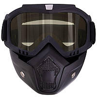 Захисна маска-трансформер Zelart MT-009-BKY чорний жовті лінзи