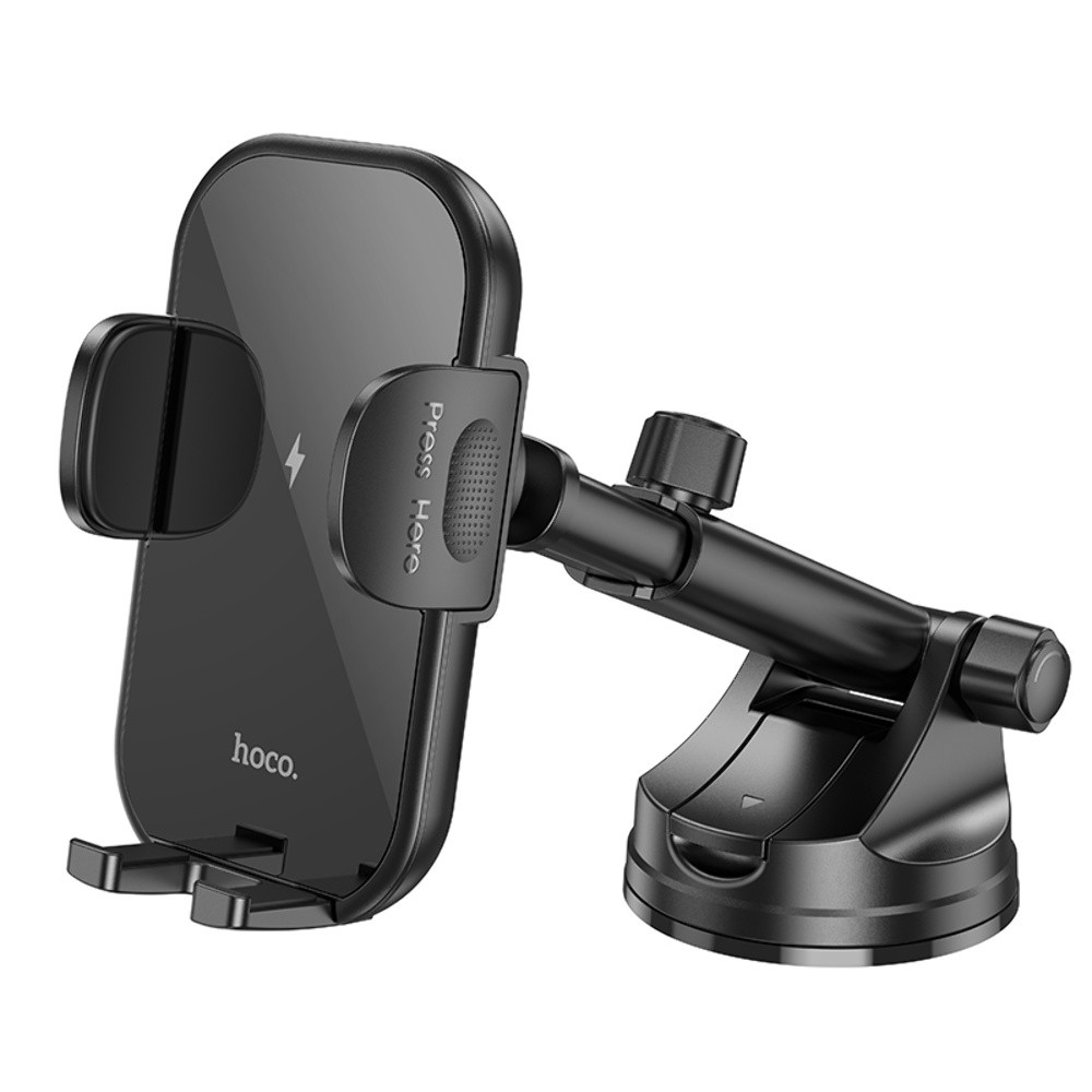 DR Автотримач Hoco HW5 з бездротовою зарядкою 15 W black, фото 1