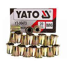 Заклепки різьбові металеві Yato М6, 20шт