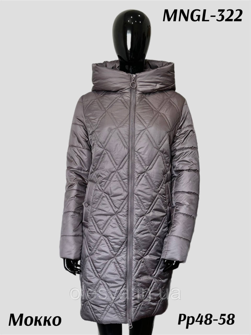Тепла жіноча куртка великих розмірів 322 єврозима, розміри 48 — 58 тм Mangelo