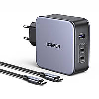 Зарядное устройство Ugreen Nexode 140W GaN II 2x Type-C + USB 2C1A EU + Кабель Type-C Type-C 240W 1.5м Быстрая