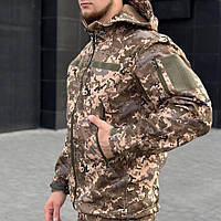 Куртки тактические softshell Military пиксель (М - XXXL) софтшел подкладка флис Армейская мужская куртка Uni