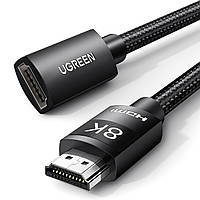 Подовжувач HDMI 2.1 Ugreen 1м 8K@60Hz, 4K@120Hz FHD@120Hz 48 Гбіт/с eARC Dynamic HDR Dolby VRR Чорний, Чорний