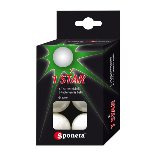 Кульки для настільного тенісу Sponeta 1 star 6 шт.