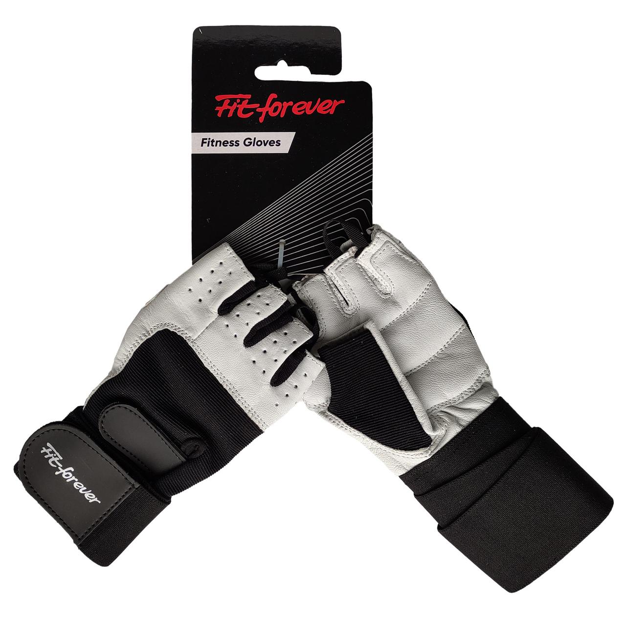 Рукавиці для фітнесу Fit forever Shape Up AI-04-1135-A білий/чорний L