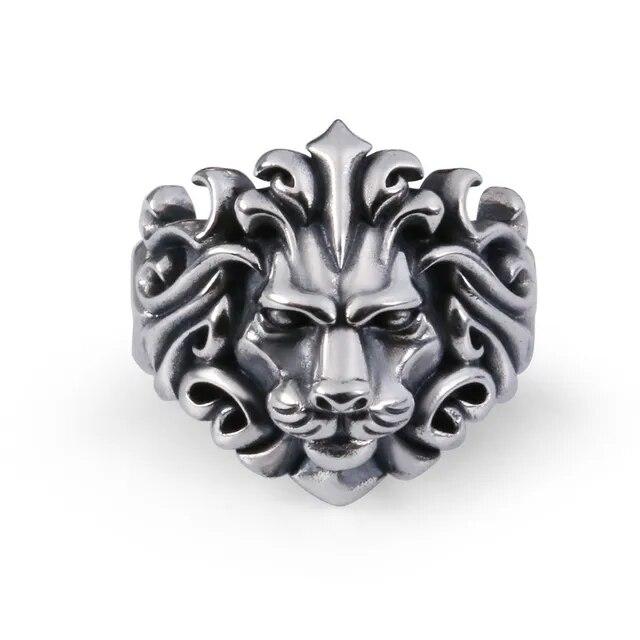 Чоловіча каблучка перстень домінуюча каблучка у вигляді лева печатка лев влада і сила розмір регульований