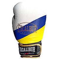 Боксерские перчатки Excalibur Ukraine Flag 8070-03 12 унций черный/желтый/синий