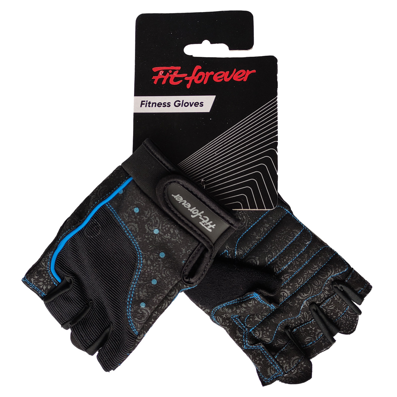 Рукавиці для фітнесу Fit forever Spin Power AI-04-1478-B чорний/синій M