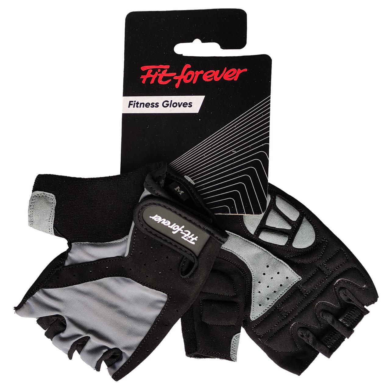 Рукавиці для фітнесу Fit forever Air Vent AI-04-1271-D чорний/сірий S