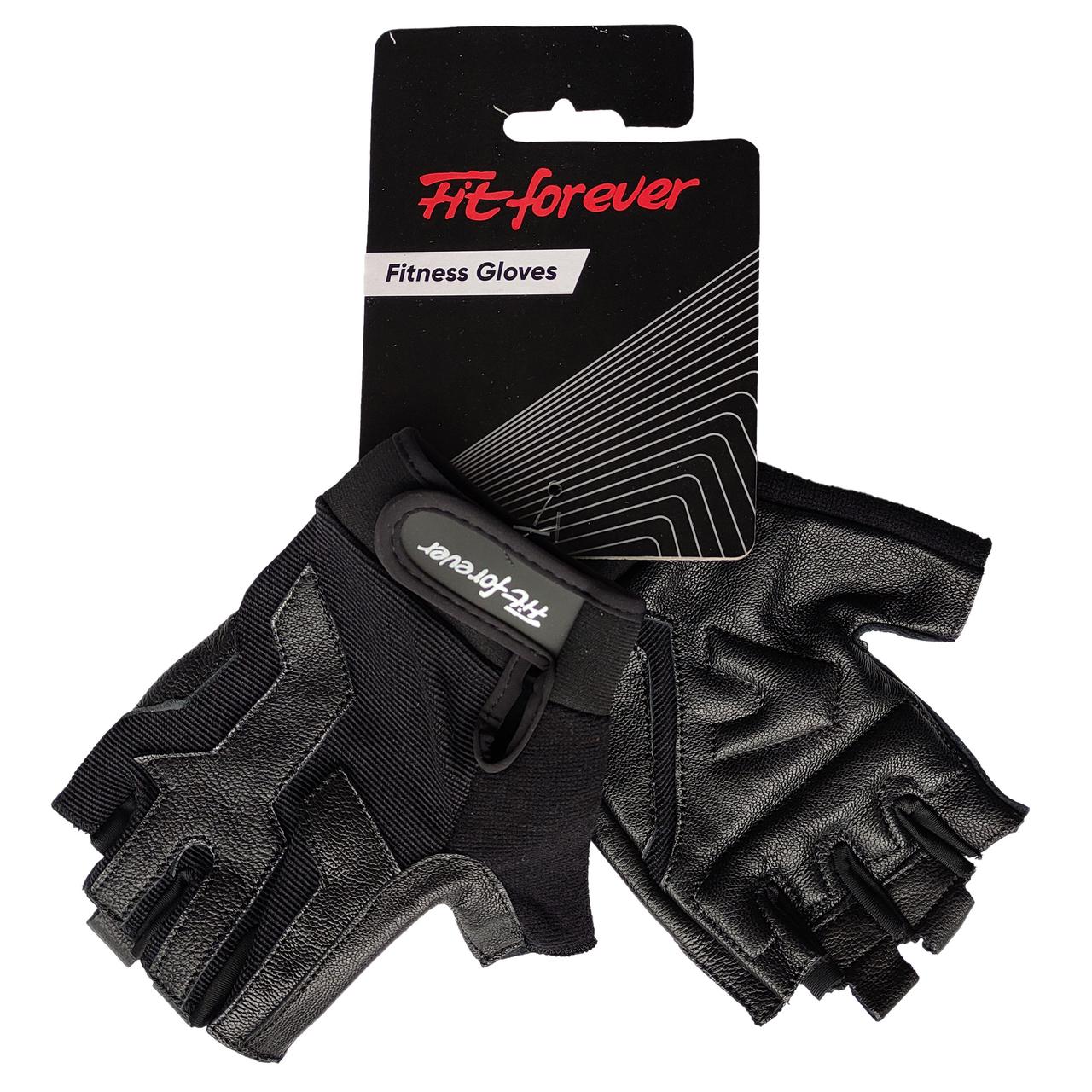 Рукавиці для фітнесу Fit forever Supreme AI-04-1340-D чорний/сірий M