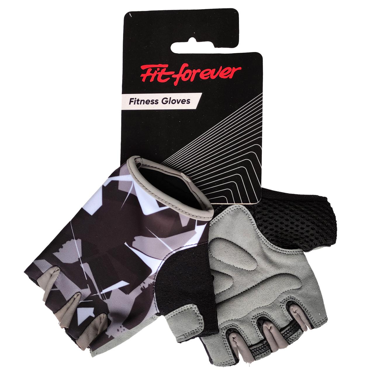 Рукавиці для фітнесу Fit forever True Target AI-04-1439-C чорний/сірий L