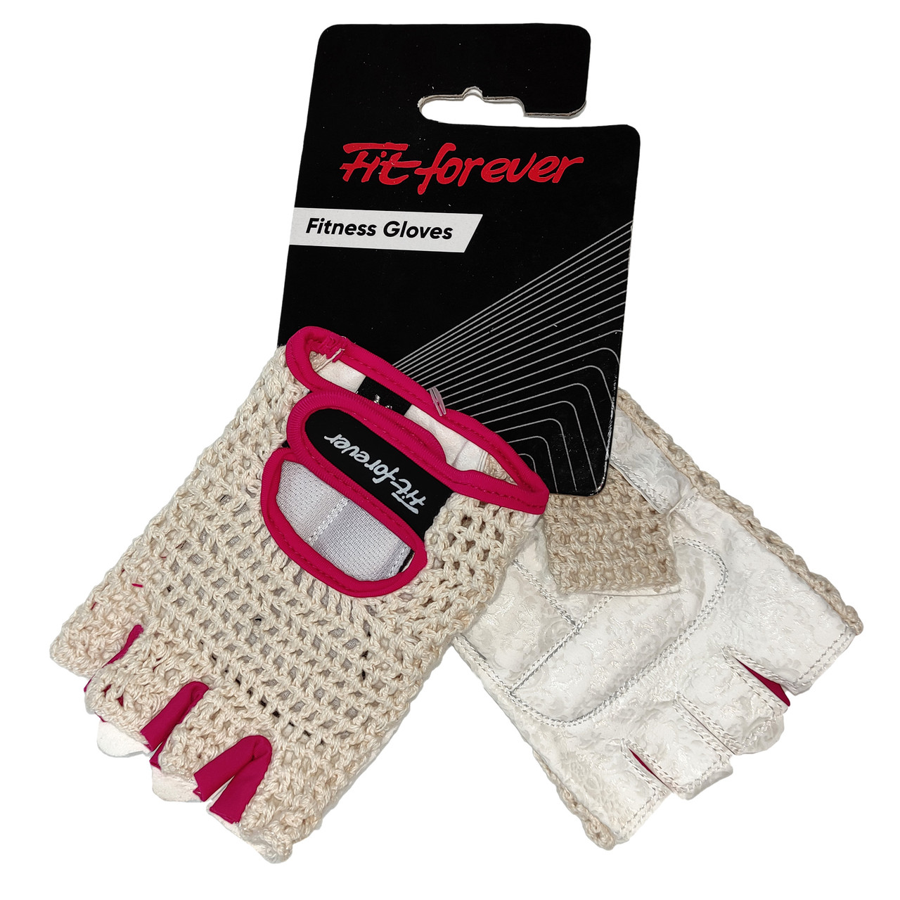 Рукавиці для фітнесу Fit forever Fit Work AI-04-1569-A білий/рожевий M