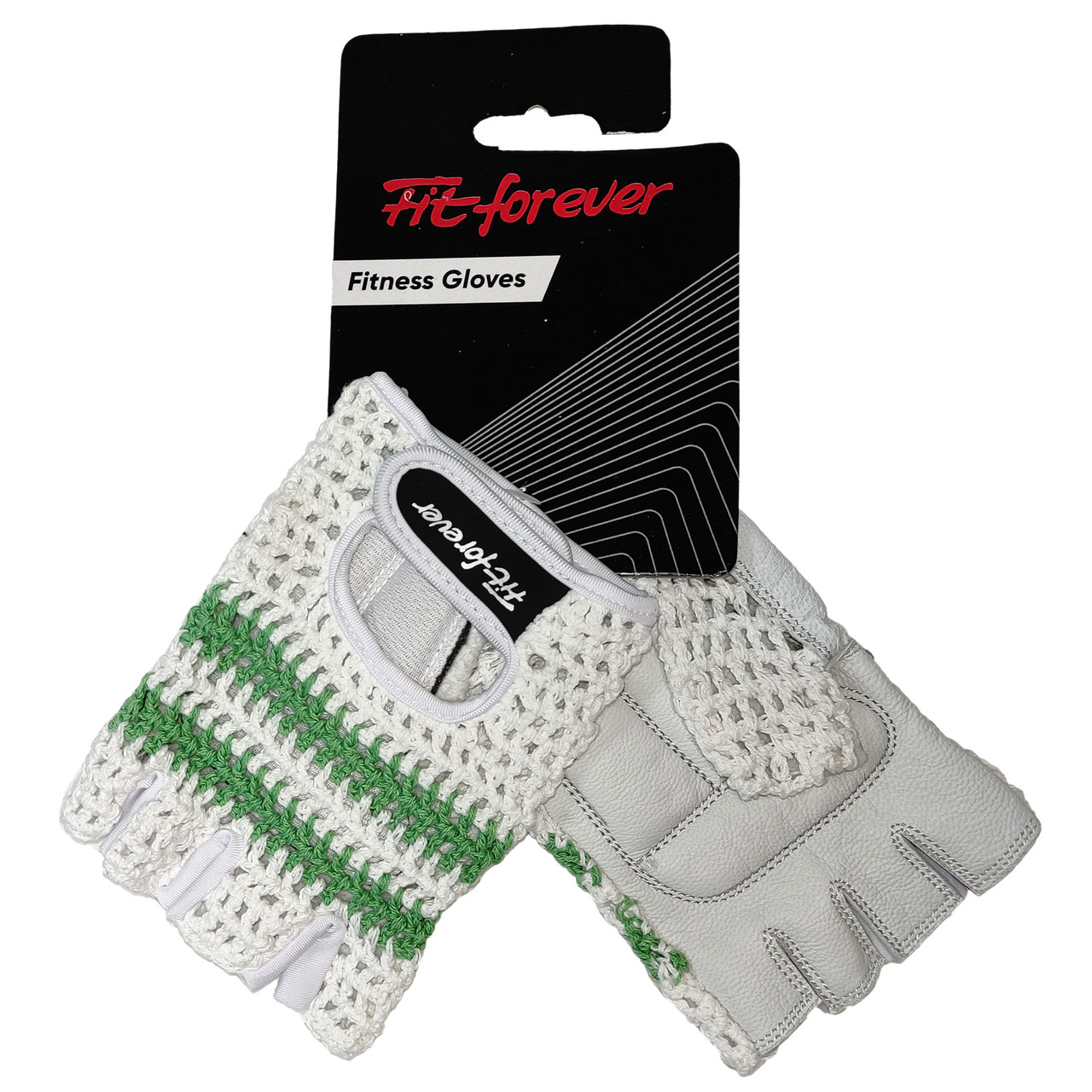 Рукавиці для фітнесу Fit forever Range AI-04-1347 білий/зелений M