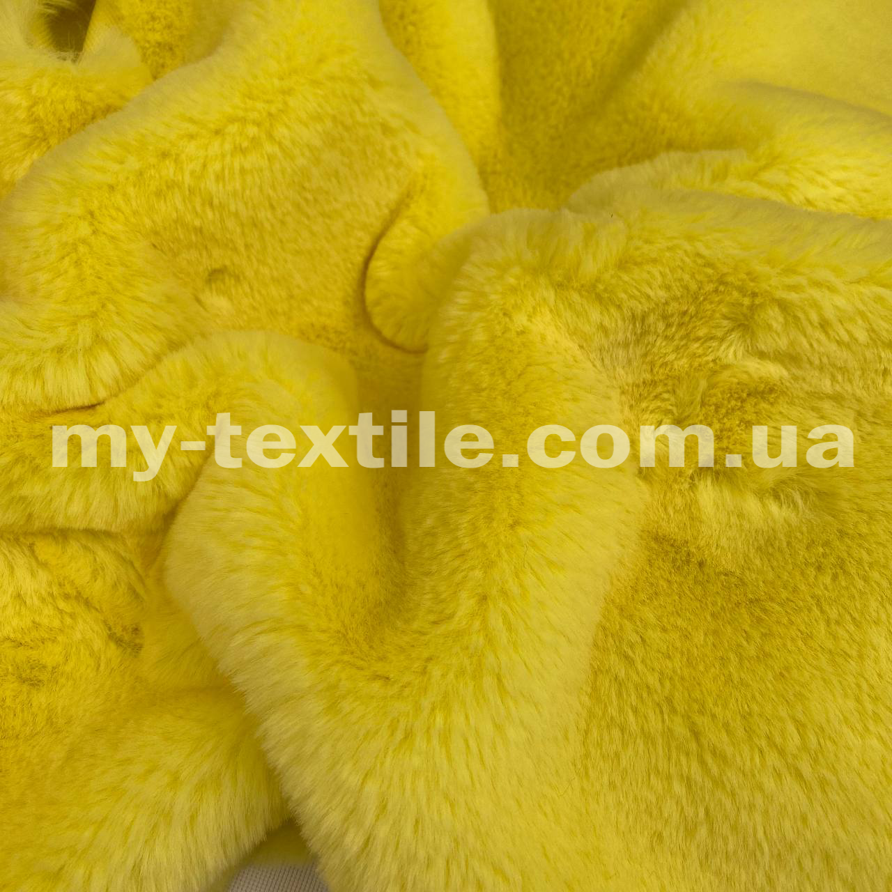 Штучне хутро мокрий кролик 1 см 400 г/м2 Жовтий