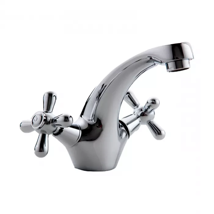 F1025 умивальник двовент. літій вилив лат. корпус шпилька (хром) Prok10/1ult, фото 1