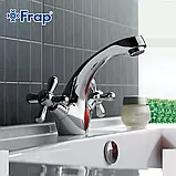 F1025 умивальник двовент. літій вилив лат. корпус шпилька (хром) Prok10/1ult, фото 2