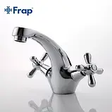 F1025 умивальник двовент. літій вилив лат. корпус шпилька (хром) Prok10/1ult, фото 3