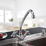 F4125 кухня дворівент. вис. вилив лат. корпус шпилька (хром) Incans 10/1ult, фото 2