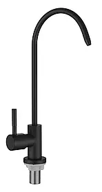 EKO4F-13-BLACK МОНО кран-фасетка під осмос повор. вилив нерж.сталь гайка (чорний) {20}