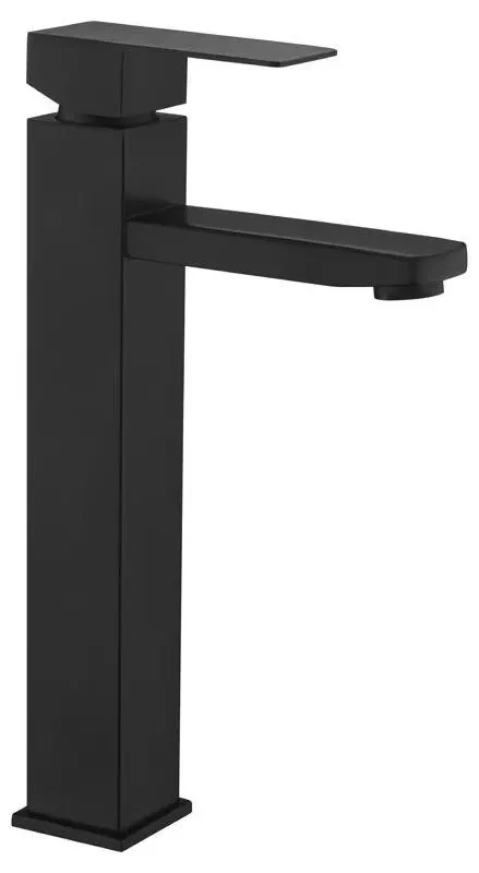 PRO11-02-BLACK умивальник високий одноваж. лит. вилив нерж. сталь гайка Ø35 (чорний) {10}, фото 1