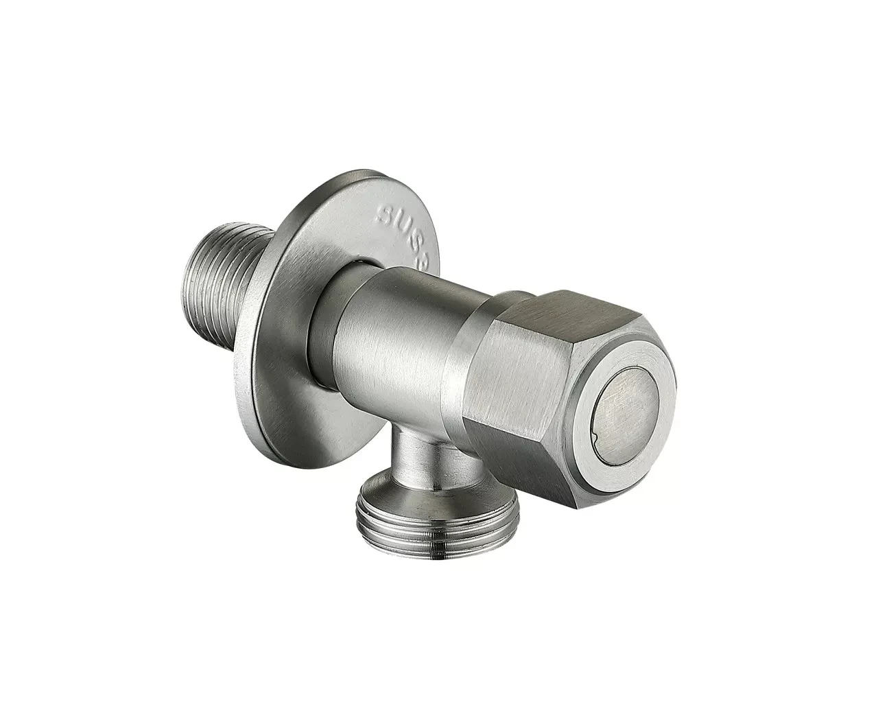 SOL21В-16 кран приладовий 1/2X3/4 нержавiюча сталь (сатин) {100}, фото 1