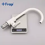 F40899-1 кухня одноваж. вис. Гусак корпус з нерж. сталі гайка Ø35 (білий) {10}, фото 5