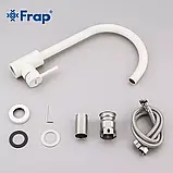 F40899-1 кухня одноваж. вис. Гусак корпус з нерж. сталі гайка Ø35 (білий) {10}, фото 6