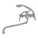 D3Q7-A827 ванна двівент. довгий круг. поворот. вилив сплав (хром) Tecal10/1ult, фото 2