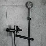 F22801-6 ванна одноваж.довг.гусак корпус з нерж. сталі Ø35 (чорний) {8/1}, фото 2