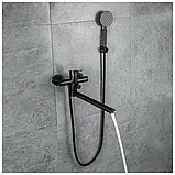 F22801-6 ванна одноваж.довг.гусак корпус з нерж. сталі Ø35 (чорний) {8/1}, фото 3